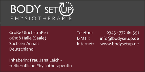 Bodysetup Ihre Physiotherapie im Herzen von Halle, Große Ulrichstraße 1 , 06108 Halle Saale